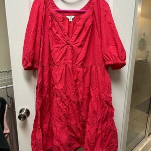 Red Eyelet Dress